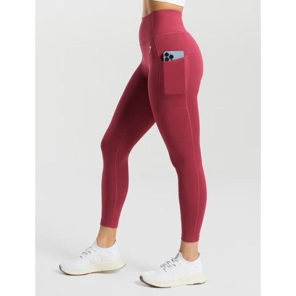 Gymshark Womens High-Waisted Dry Moisture Dreamy Leggings Size M Pink Bubblegum - Picture 1 of 15